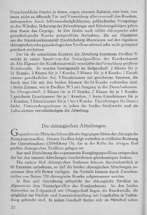 Die chirurgischen Abteilungen.