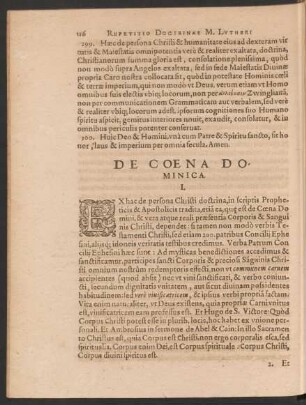 De Coena Dominica.