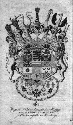 Wappen sr. Durchlaucht des Herzogs Emile Leopold August zu Sachsen-Gotha u. Altenburg