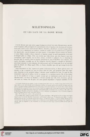 Meletopolis et les lacs des la Basse Mysie