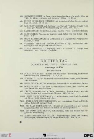 Dritter Tag Donnerstag, den 23. Februar 1928 (Nr. 693-1019)