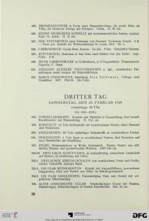 Dritter Tag Donnerstag, den 23. Februar 1928 (Nr. 693-1019)