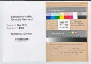 Entnazifizierung Gerhard Berscheid, geb. 06.05.1907 (Sekretaer)