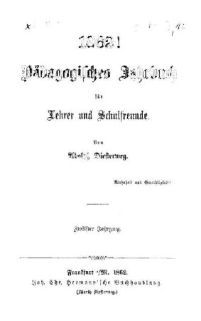 12: Pädagogisches Jahrbuch für Lehrer und Schulfreunde - 12.1862