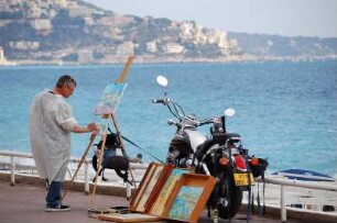 Nizza - Maler am Mittelmeer : Maler an der Promenade des Anglais in Nizza. 2006