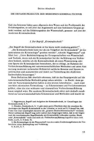 I. Der Begriff 'Kriminaltechnik'