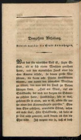Dreyzehnte Abtheilung. Elfried verläßt die Stadt Kopenhagen