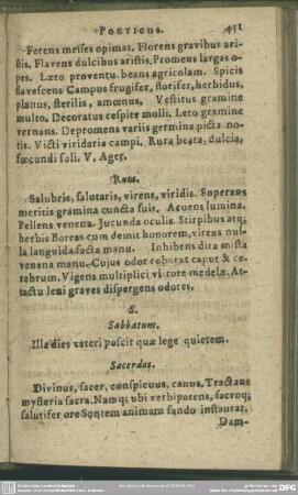 S. [Sabbatum-Sylva]
