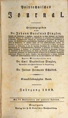 Polytechnisches Journal. 71, 71. 1839