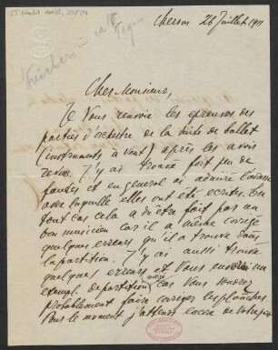 Brief an B. Schott's Söhne : 26.07.1911
