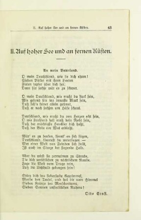 II. Auf hoher See und an fernen Küsten