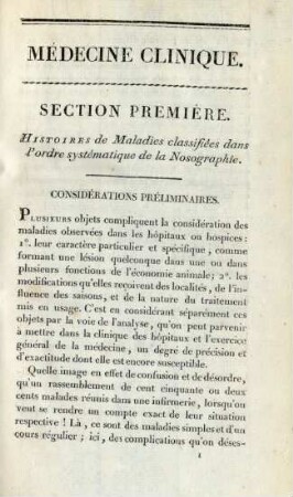 Considérations préliminaires