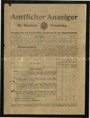 Amtlicher Anzeiger für Deutsch-Ostafrika (Beilage zur Deutsch-Ostafrikanischen Zeitung), 16. Jahrgang, Nr. 33 vom 2. Juni 1915