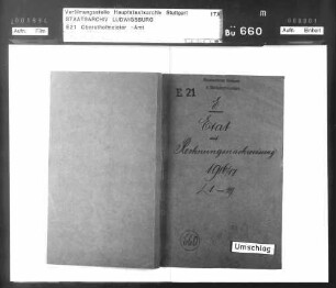 Etat und Rechnungsnachweisung