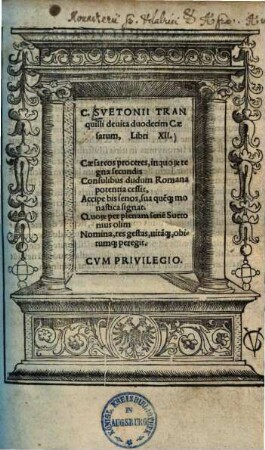 C. Suetonii Tranquilli de vita duodecim Caesarum : libri XII.