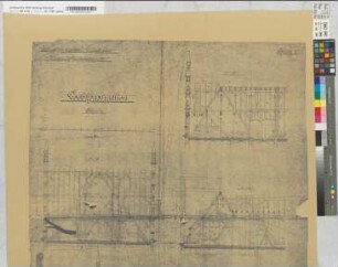 Neubau des Geschäftsgebäudes der Kgl. Eisenbahndirektion Essen, Blatt 3: Dachkonstruktion: Schnitte, M. 1:50