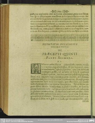 Disputatio Decalogica Decima Tertia. De Praecepti Quinti, Parte Secunda