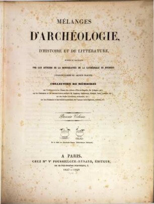 Mélanges d'archéologie, d'histoire et de litterature, 1. 1847/49, Livr. 1 - 8