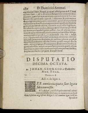Disputatio Decima Octava