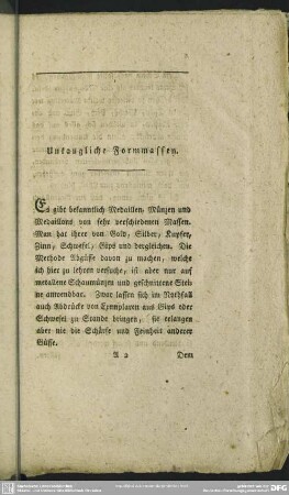 Untaugliche Formmassen