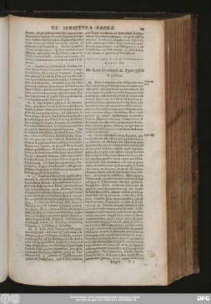 Caput VI. De libris Canonicis & Apocryphis in genere.
