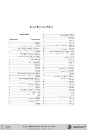 Konkordanzen und Indices
