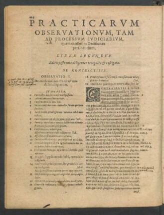 Practicarum Observationum, Tam Ad Processum Iudiciarium, quam causarum Decisiones pertinentium; Liber Secundus.