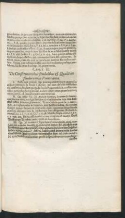 Caput II. De Constitutionibus feudalibus & Qualitate feudorum in Pomerania.