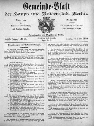 1889,20: No. 20, 19. Mai 1889
