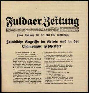 Ausgabe vom Dienstag, den 22. Mai 1917.