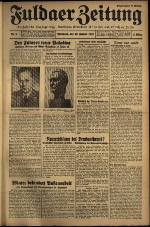 Ausgabe vom Mittwoch, den 12. Januar 1938.