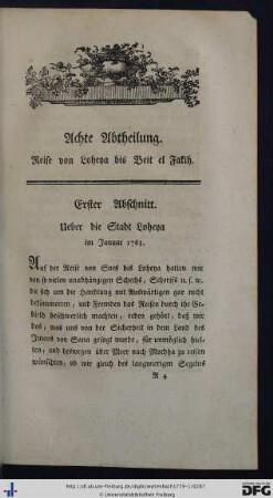 Achte Abtheilung. Reise von Loheya bis Beit el Fakih.
