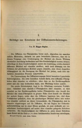 Medicinisch-chemische Untersuchungen. 1. 1866