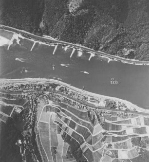 Niedrigwasser des Rheins bei Bingen