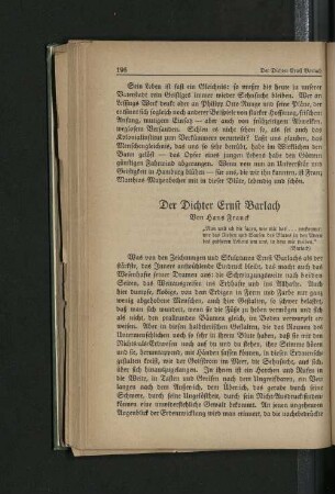 Der Dichter Ernst Barlach