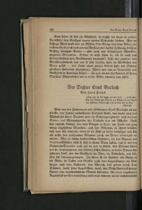 Der Dichter Ernst Barlach