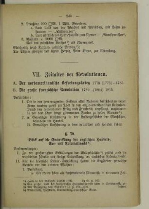 VII. Zeitalter der Revolutionen