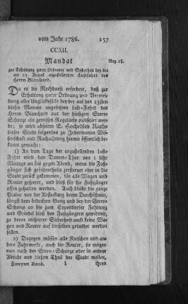 CCXII. Mandat