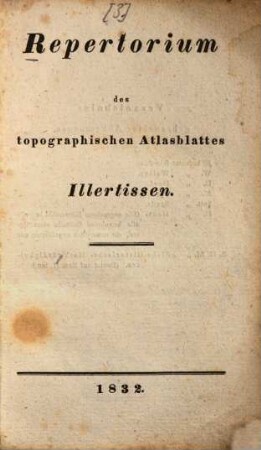 Repertorium des topographischen Atlasblattes Illertissen