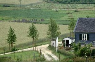 Luftaufnahme Museumgelände mit Bandweberhaus