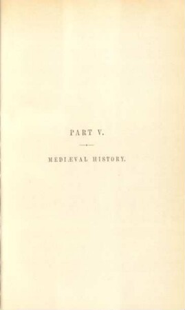 Part V. Mediaeval history