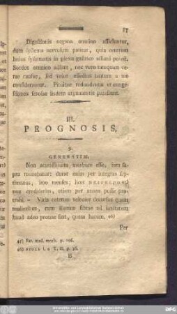 III. Prognosis.