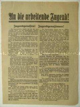Flugblatt der Kommunistischen Jugend Deutschlands