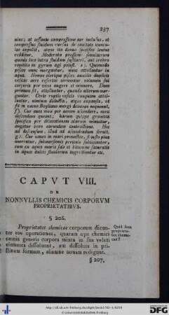 Caput VIII. De Nonnullis Chemicis Corporum Proprietatibus.