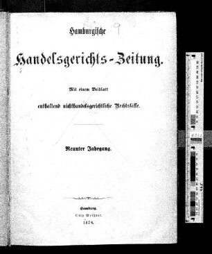 9.1876: Hamburgische Handelsgerichts-Zeitung