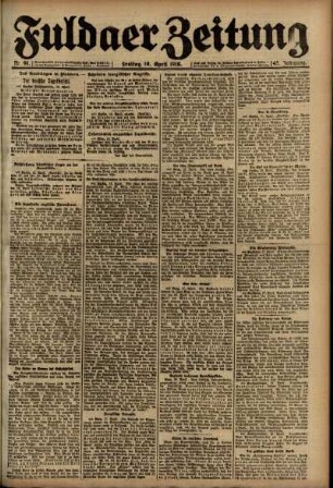Ausgabe vom Freitag, den 19. April 1918.