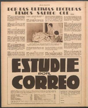 Por las últimas lecturas hemos sabido que...