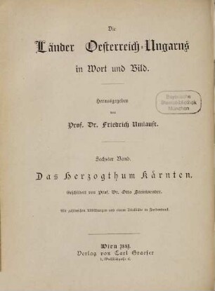 Das Herzogthum Kärnten