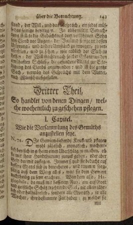 Dritter Theil, So handlet von denen Dingen/ welche wochentlich zu geschehen pflegen