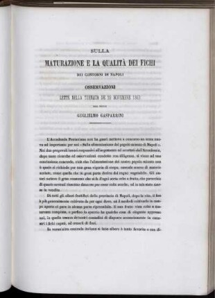 Sulla Maturazione E La Qualità Dei Fichi Dei Contorni Di Napoli